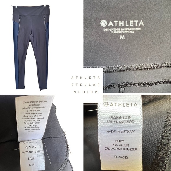 Athleta Size Medium Stellar Colorblock Ankle Pants - Blue and Black - EUC - Picture 6 of 6